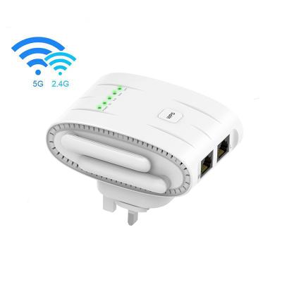 China Home Wifi Network Adapter Long Range Signal Booster Extender 1200Mbs MI 5G Wifi Wireless-n Repeater Extender for sale