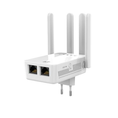 China Wireless Amplifier 5dbi Dual LAN Port Signal Booster Indoor Signal Amplifier Router Wifi Repeater 300mbps Wifi Range Booster for sale