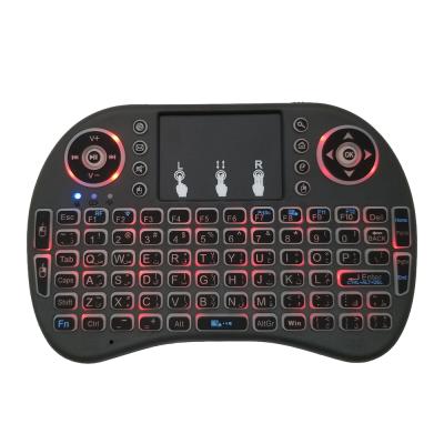 China Mini RGB Backlit Arabic Radio Keyboard i8 2.4G Air Mouse Keyboard Plug & Play For Smart TV Box for sale