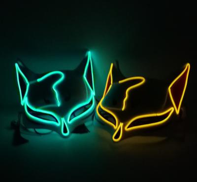 China New Factory Supplier Brand Eco-friendly Party Mask Luminrous Mask Halloween Horror Fox EL Glow Mask for sale