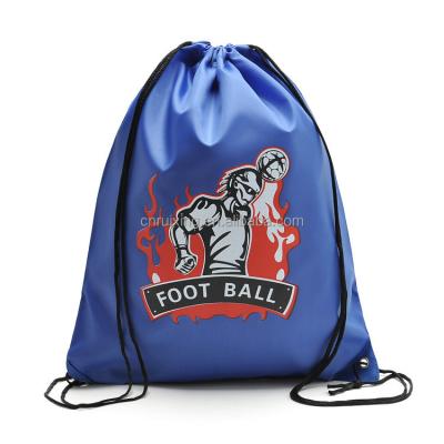 China Custom Drawstring Logo Printed Promotional Backpack Fashion Polyester Drawstring Bags for sale