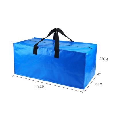 China Strong Handled Extra Large Storage Tote PE Bag Heavy Duty To Carry With Reinforced Zippers And Handles for sale