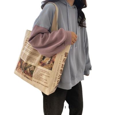 China 100% Eco-Friendly Canvas Tote Shoulder Bags Accept Customized Logo Customized Color Best Selling Grocery Shopping Customs Printed Organic Cotton for sale