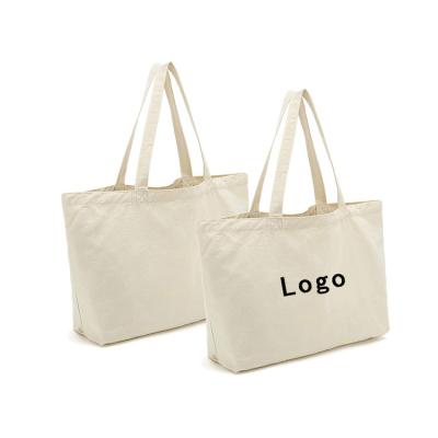 China Wholesale Natural Eco-Friendly Plain Tote Cotton Canvas Custom Logo Printed Shopping Bag for sale