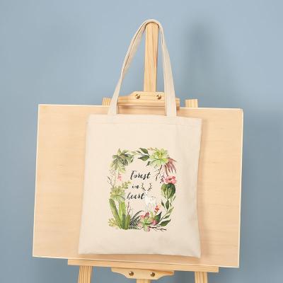 China New Fashion Cotton Canvas Folding Tote Wholesale Custom Printed Recyclable Shopping Bag for sale