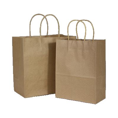 China Recyclable Shopping Handle Bags Brown Kraft Paper Eco Friendly Foldable Recyclable Custom OEM CMYK Color Correction Embossing Handle for sale