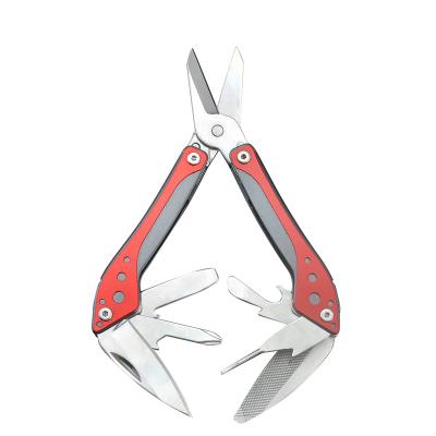 China MULTI FUNCTIONAL Folding Scissors Aluminum Alloy Handle Universal Household Or Survival Camping Multifunctional Scissors for sale