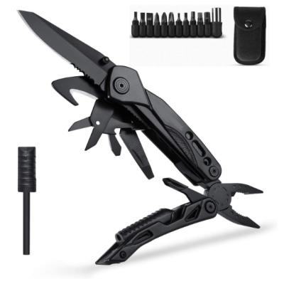 China Durable Multitool Multitool with Pliers, Fire Starter, Whistle, Scissors, Screwdriver, 15 in 1 EDC Multi Tool with Locking Safety, Survival Knife for sale