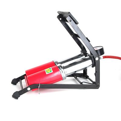 China Durable Portable Hicen Mountain Bicycle Tire Air Compressor Inflator Foot Pump Floor Pump for sale