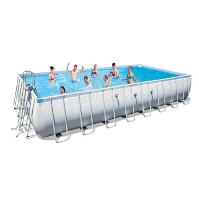 China Easy Install Portable Metal Frame Steel Pool Piscina Round Rectangle Over Ground PVC Inflatable Swimming Pool for sale