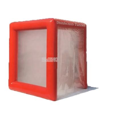 China Straight Bracing Type PVC Tarpaulin Tent Inflatable Medical Disinfection Tunnel Channel For Hospital Entrance for sale