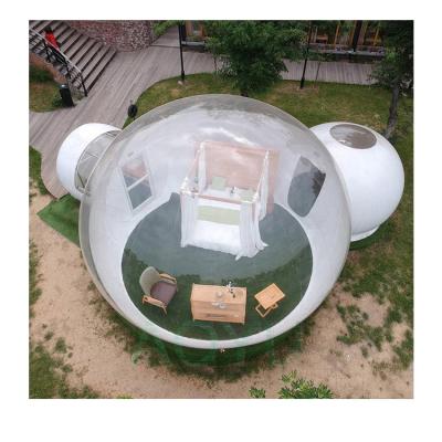 China Tube Type Tent Stake Factory Price PVC Capsule Hotel Bubble Bome Outdoor Inflatable Transparent Tent With Tunnel for sale