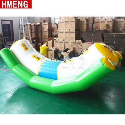 China Kids Play Center 2022 New Design PVC Inflatable Rocker Banana Boat Water Floating Toys For Sale for sale