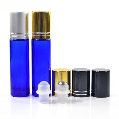 China Hot sale clear amber matte black 10ml Cosmetic container glass roller ball bottles for sale