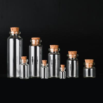 Китай Empty 1.5ml 3ml 5ml 10ml 15ml 20ml 30ml Vials Clear Mini Sample Jars Glass Bottles with Corks продается