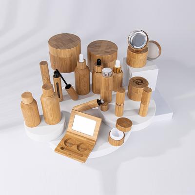 Китай Natural cosmetic bamboo set container 5g 15g 30g 50g 100g 150g bamboo cream jars wood bottles продается