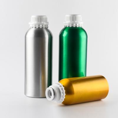 China Custom color empty metal aluminum fragrance oil bottles aroma essential oil aluminum bottles with tamper evident lid for sale