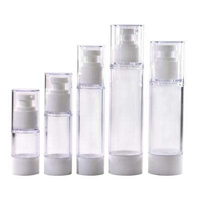 China Cosmetic packaging clear 15ml 30ml 50ml 80ml 100ml pet plastic airless pump bottle for sale