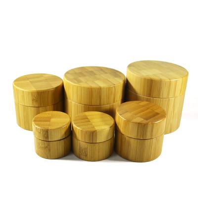 Chine environmental cream cosmetic jar 5g 15g 30g 50g 100g bamboo wooden container jar with inner plastic à vendre