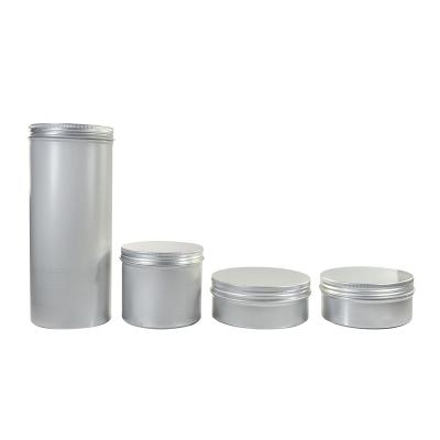 China empty round shape 5ml 10ml 15ml 20ml 30ml 50ml 100ml cream jar silver aluminum tins for sale