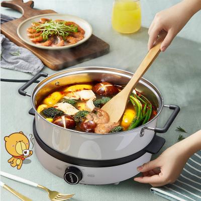 China Household Smokeless Grill Indoor Grill with Non-Stick Hotpot, Compact and Portable BBQ Grill, Removable Drip Tray& Dish for sale