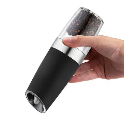 China Electric Surface Gravity Salt and Pepper Grinder, Adjustable Coarseness, Battery Operated with LED Light, One Hand Automatic Operation for sale