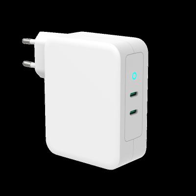 China LAPTOP GaN PD140W Type-C Dual Ports Super Fast Wall Charger With Euro Plug for sale