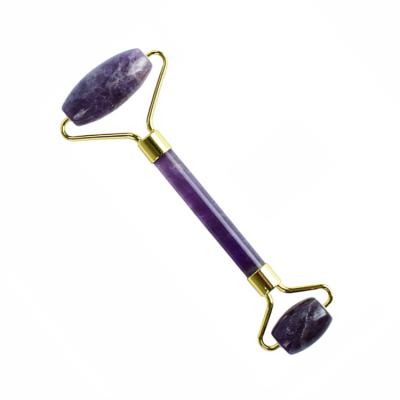 China Wholesale Custom Comfortable Massage Facial Roller Natural Amethyst Jade Gemstone Roller for sale