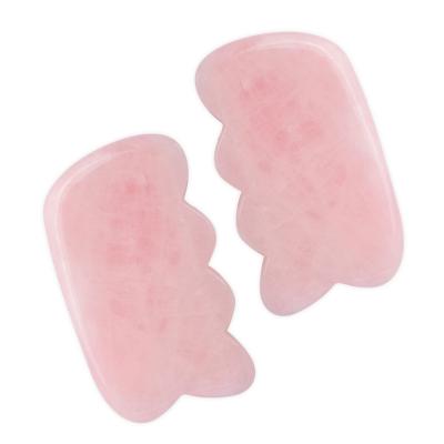 China Comfortable Natual Jade Roller Set Guasha Stone Tool Rose Quartz Facial Gua Sha Comb Massage for sale