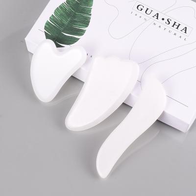 China High Quality Comfortable Real Jade Stone Feather Gua Sha Heart Shape Facial Massager for sale