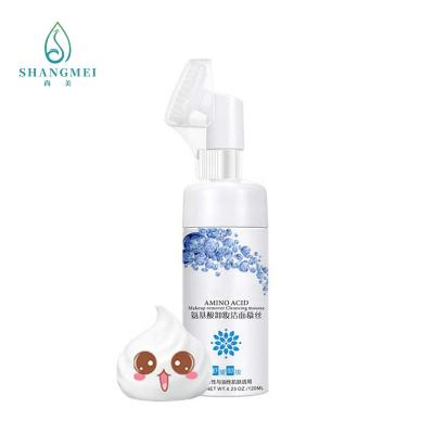 China Amino Acid Bubble Purifying Foaming Cleanser COA With Silicone Pump Brush for sale