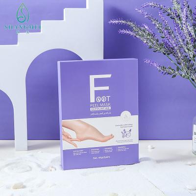 China CE Exfoliating Lavender Foot Peel Mask Hyaluronic Acid Moisturizing for sale