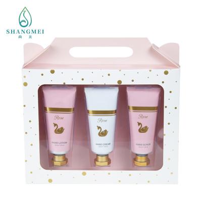 China 30g Rose Hand Cream Lightning 3pcs OEM Antibacterial Hand Care Set for sale