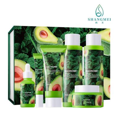 China Avocado-Auszug Soem-Hautpflege stellte 6pcs alterndes weiß werdenes befeuchtendes ANTICPSR ein zu verkaufen