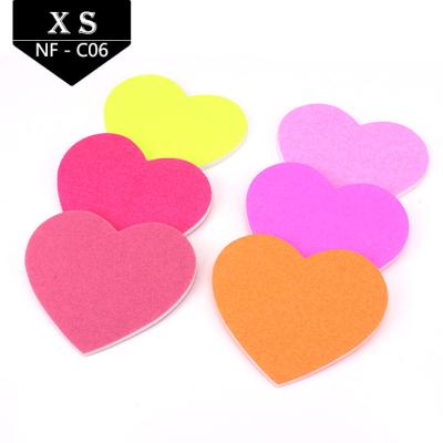 China Eco-friendly new style cute double sided printed EVA heart shape sponge nail file for nail tool for sale