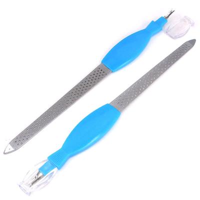 China Nail Care Nail Art For Double Side Plastic Handle Metal Custom Nail File for sale