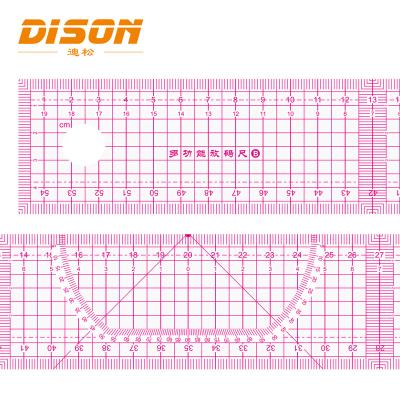 China Garment Shop Plastic Measuring Tool For Sewing Machine French Curve Ruler Flute Patchwork Sewing Feet Work Yardstick Cloth Cutting Rulers for sale