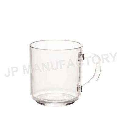 China CLASSIC Unbreakable Clear Plastic Coffee Mug 330ml Milk Mug Custom Printed AS Coffee Mugs With Handle for sale