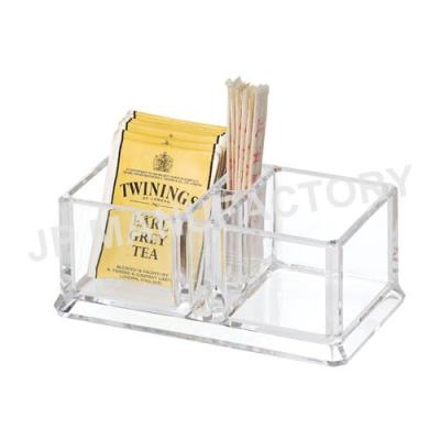 China CLASSIC Wholesale Crystal Clear Plastic Tea Bag Holder With Toothpicks/Salt Hole /two Hole Sugar Caddies Acrylic Bag Box Compartments for sale