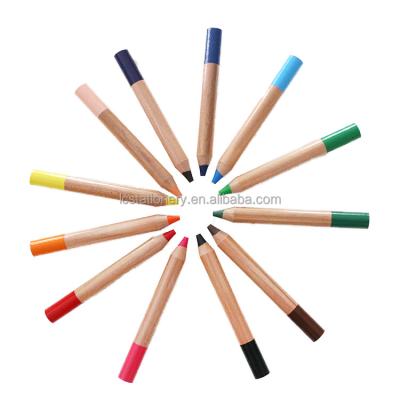 China Wooden Jumbo Colors Wooden Pencil And Pencil 12 Colored Pencils Customized 13mm And 15mm In Diameter for sale