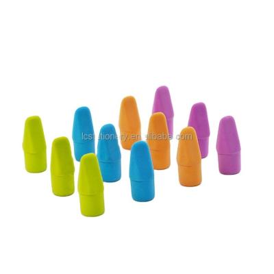 China Office Eraser Pencil Cap Shape Eraser For Student Promotional Mini Bullet Shape Colorful Rubber Erasers For Senior Pencils for sale