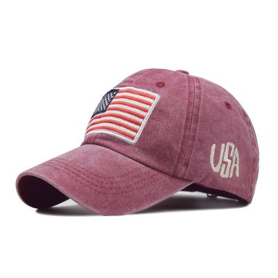 China 2308 Hot Sale Striped Washed Old Letter Baseball Cap Cotton Fashion Classic Cowboy Hats for sale