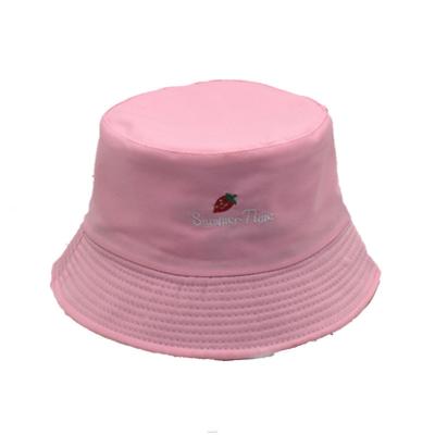 China Barred double-sided spring of the new strawberry 2809 bucket hats wholesale women and summer cotton hat for sale