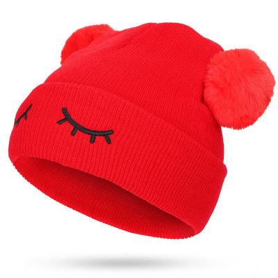 China 2803 Warm Bear Embroidery COMMON Children's Hats Knitted Cute Hat Cap for sale