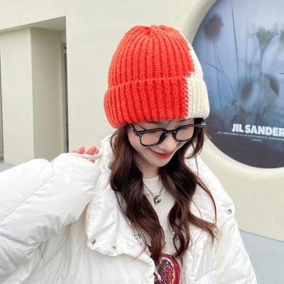 China COMMON 2803 Stylish And Personalized Plain Color Knitted Hat Women Autumn And Winter Hearing Protection for sale