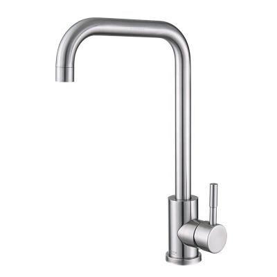 China Contemporary cheap sus304 deck mount cozinha de torneira stainless steel faucet brushed nickel 360 degree swing spout bar kitchen sink faucet for sale