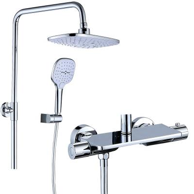 China Without Special Shower Mixer Rainfall Waterfall Slide Bar Factory Supply Designs Thermostatic Shower Faucet For Bathroom Shower Set for sale