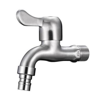 China Modern Wall Mounted 304 Stainless Steel Bib Cock Brushed Nickel Wash Machine Bibcock Faucet for sale