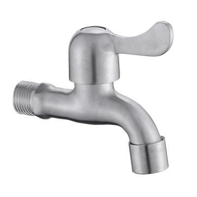 China Contemporary factory direct wall mounted 304 stainless steel bibcock faucet brushed nickel faucet bibcock water faucet for sale