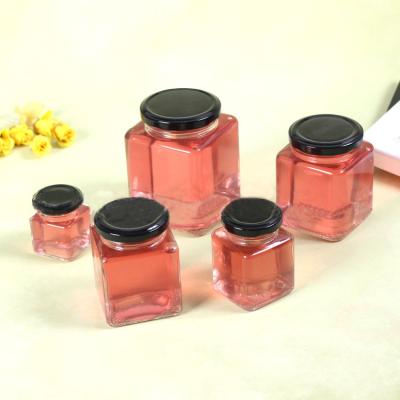 China Viable Cheap Antique Square Glass Honey Jar With Clamp Lid Product 500ml 17OZ for sale